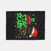 Be Merry Stay Y Black Cat Funny Halloween Christma Fleecedecke (Vorderseite (Horizontal))