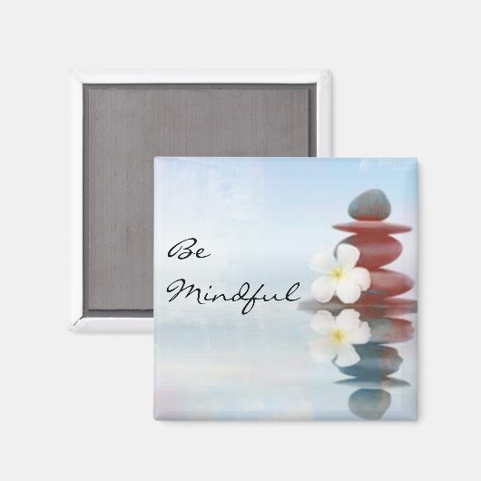 "Be Mindful" Zen Rock Magnet (Vorderseite/Rückseite)