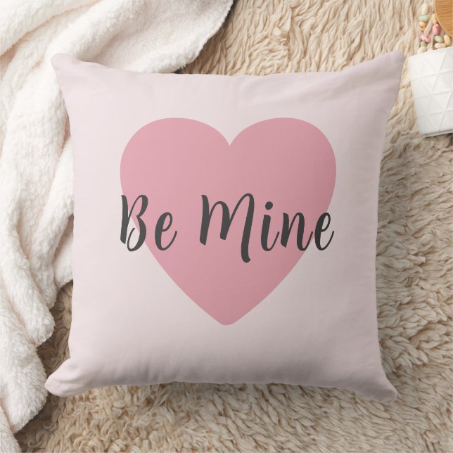 Be Mine Blush Pink Heart Valentine's Day  Kissen (Decke)