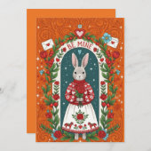 Be Mine Bunny Valentine Card Feiertagskarte (Vorne/Hinten)