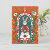 Be Mine Bunny Valentine Card Feiertagskarte (Stehend Vorderseite)