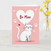 Be Mine Cat Love Card Karte (Gelbe Blume)