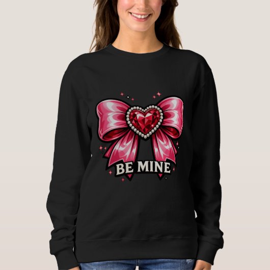 Be Mine Coquette Bow Heart Valentine Shirt (Vorderseite)