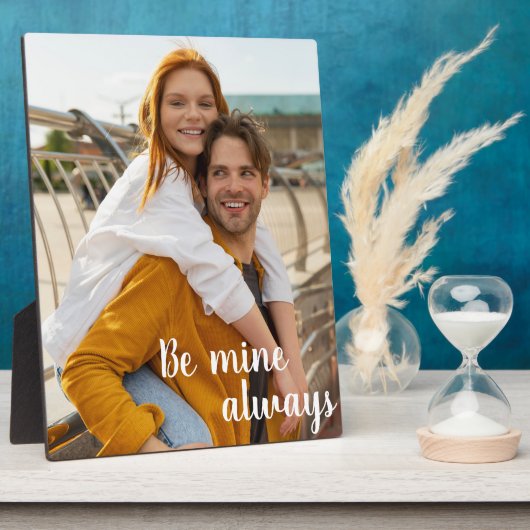 Be Mine Couple Foto Valentine Day Typografy Fotoplatte (Seite)