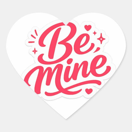 Be Mine Cute Valentine Heart Sticker | Romantic Pi (Vorderseite)