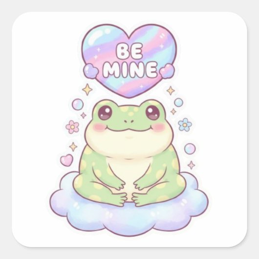 Be Mine Frog Sticker Cute Frog Holding Heart Roman (Vorderseite)