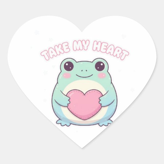 be mine frog, valentine frog, romantic frog, cute  Herz-Aufkleber (Vorderseite)