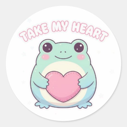 be mine frog, valentine frog, romantic frog, cute  runder aufkleber (Vorderseite)