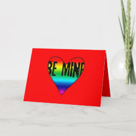 Be Mine Gay Rainbow Liebe Valentine Gruß Feiertagskarte