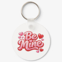 Be Mine" Glossy Heart Keychain
