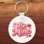 Be Mine" Glossy Heart Keychain Schlüsselanhänger (Rückseite)