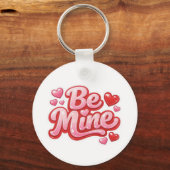 Be Mine" Glossy Heart Keychain Schlüsselanhänger (Vorderseite)
