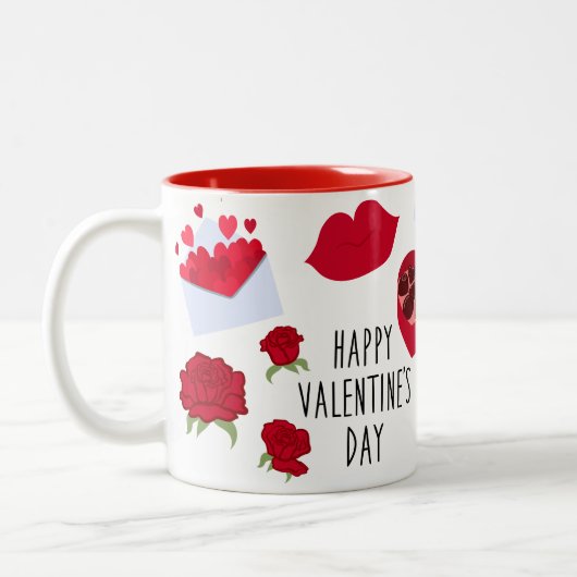 Be Mine Happy Valentine Zweifarbige Tasse (Links)