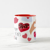 Be Mine Happy Valentine Zweifarbige Tasse (Mittel)