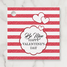 Be Mine Happy Valentine's Day Heart Chalk Stripes Geschenkanhänger