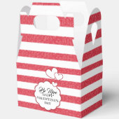 Be Mine Happy Valentine's Day Heart Chalk Stripes Geschenkschachtel (Offen)