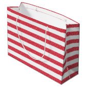 Be Mine Happy Valentine's Day Heart Chalk Stripes Große Geschenktüte (Rückseite Schrägansicht)