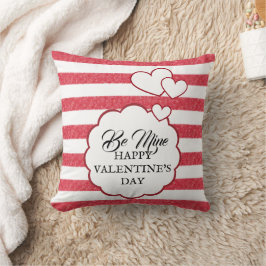 Be Mine Happy Valentine's Day Heart Chalk Stripes Kissen