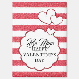 Be Mine Happy Valentine's Day Heart Chalk Stripes Magnet