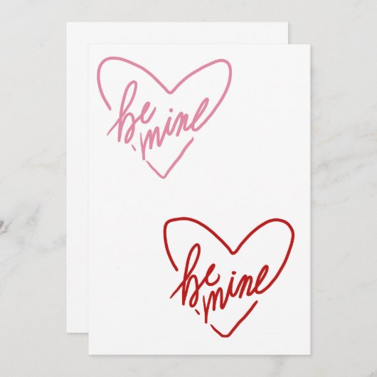 BE MINE  HINWEISKARTE (Vorne/Hinten)