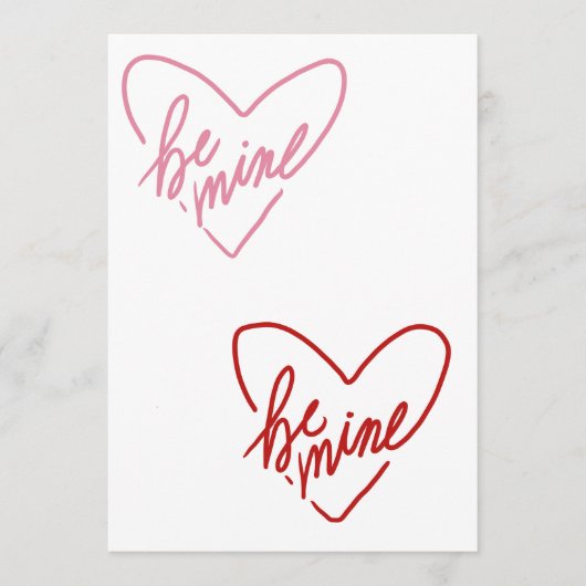 BE MINE HINWEISKARTE (Vorderseite)