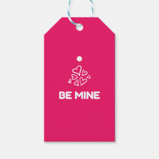 Be Mine Hot Pink Hearts Valentine's Day Gift Tag  Geschenkanhänger