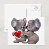 Be Mine Koalas Postkarte (Vorne/Hinten)