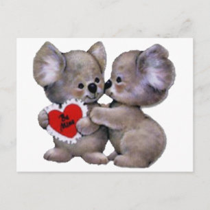 Be Mine Koalas Postkarte