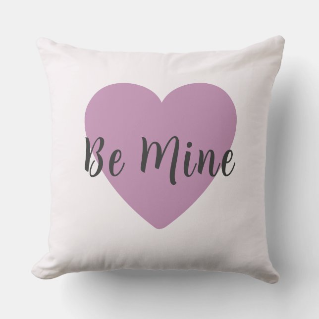 Be Mine Mauve Pink Heart Valentine's Day  Kissen (Vorderseite)