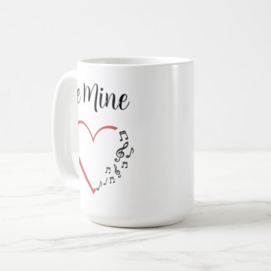 Be Mine Music Heart Kaffeetasse (Vorderseite Links)