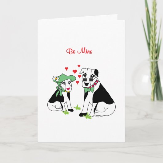 Be Mine - Niedlich Hunde Liebe Feiertagskarte (Vorderseite)