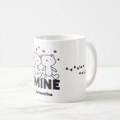 BE MINE - Niedliche Personalisierte moderne Valent Kaffeetasse (VorderseiteRechts)