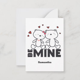 BE MINE - Niedliche Personalisierte moderne Valent Mitteilungskarte