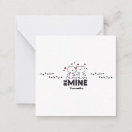 BE MINE - Niedliche Personalisierte moderne Valent Mitteilungskarte