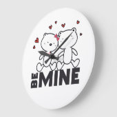 BE MINE - Niedlicher moderner Valentinstag Große Wanduhr (Winkel)