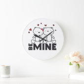 BE MINE - Niedlicher moderner Valentinstag Große Wanduhr (Zuhause)