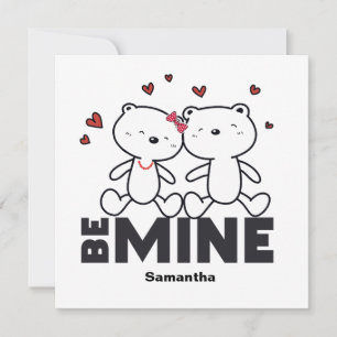 BE MINE - Niedlicher Personalisierter Valentinstag Feiertagskarte