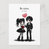 Be Mine Or Else Goth Valentine Postcard Postkarte (Vorderseite)