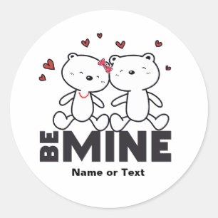 BE MINE - Person Niedlich Moderner Valentinstag Runder Aufkleber