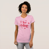 Be mine retro stars Valentines day pink red T-Shirt (Vorne ganz)