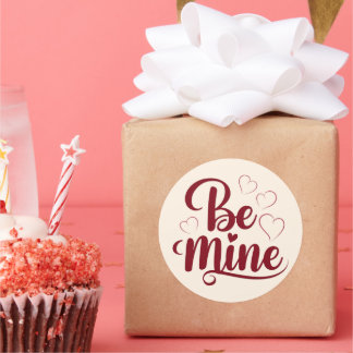 Be Mine - Romantisches Design für den Valentinstag Runder Aufkleber