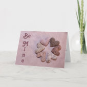 Be Mine Solar-dyed Crocheted Hearts Valentine Card Karte (Vorderseite)