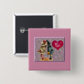 "Be Mine" Sweet Nostalgic Valentine Button (Vorne & Hinten)