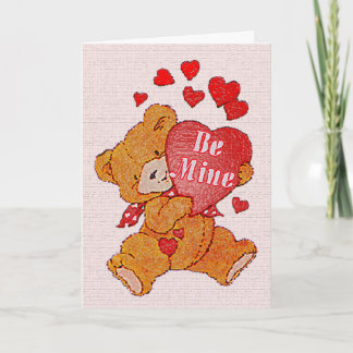 Be Mine Teddy Bear Valentine Card Feiertagskarte