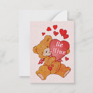 Be Mine Teddy Bear Valentine Mini Kinder Karten