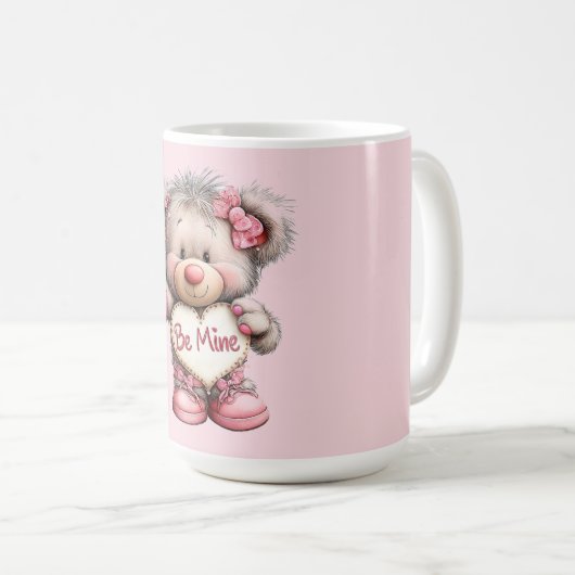 Be Mine Teddy with Heart Bouquet Kaffeetasse (VorderseiteRechts)