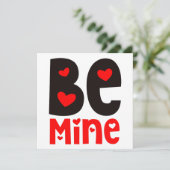 Be Mine Typografy Valentinstag Red White Karte (Stehend Vorderseite)