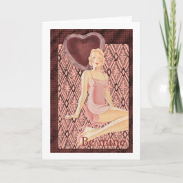 Be Mine Valentine Art Deko Rote Kleiderherz Feiertagskarte