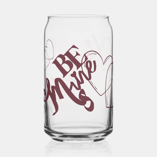 Be Mine Valentine Can Glass Dosenglas (Vorderseite)