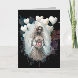 Be Mine Valentine Creepy Ghoul Skeleton Karte